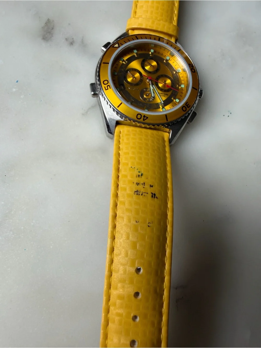 Invicta Yellow and Silver Chronograph Watch